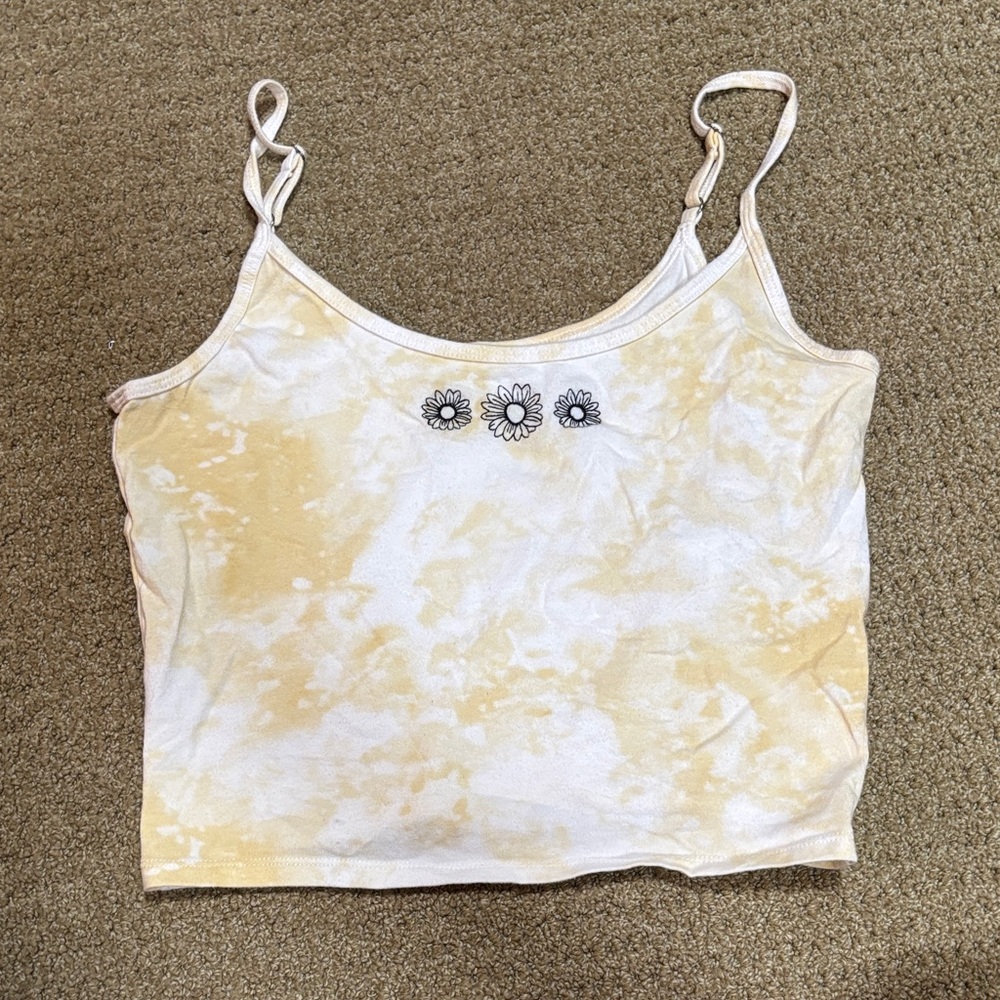 Hollister Cream and Yellow Floral Camisole
